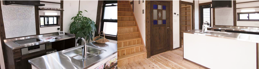 音響熟成木材の手づくりキッチン